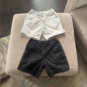 Black and White Flat Front Casual Shorts